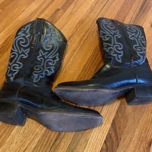 Justin Boots Black Leather Women's Shoes